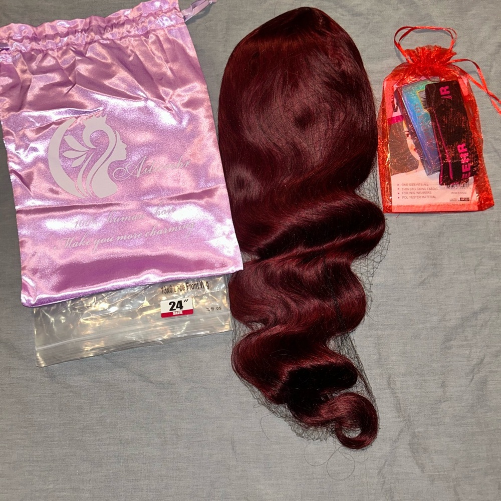 Reddish Brown Wig Human Hair 13x6 HD Body Wave Lace Front Pre Plucked 24 inch